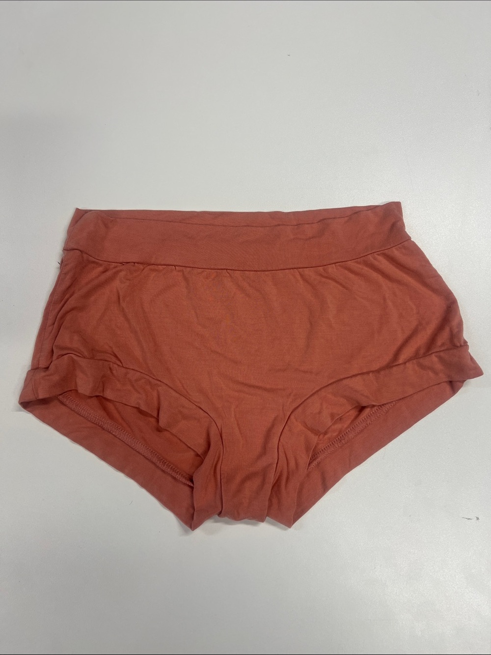 Bamboo Women's High-Waist Comfort Boy Briefs - Coral Orange Large